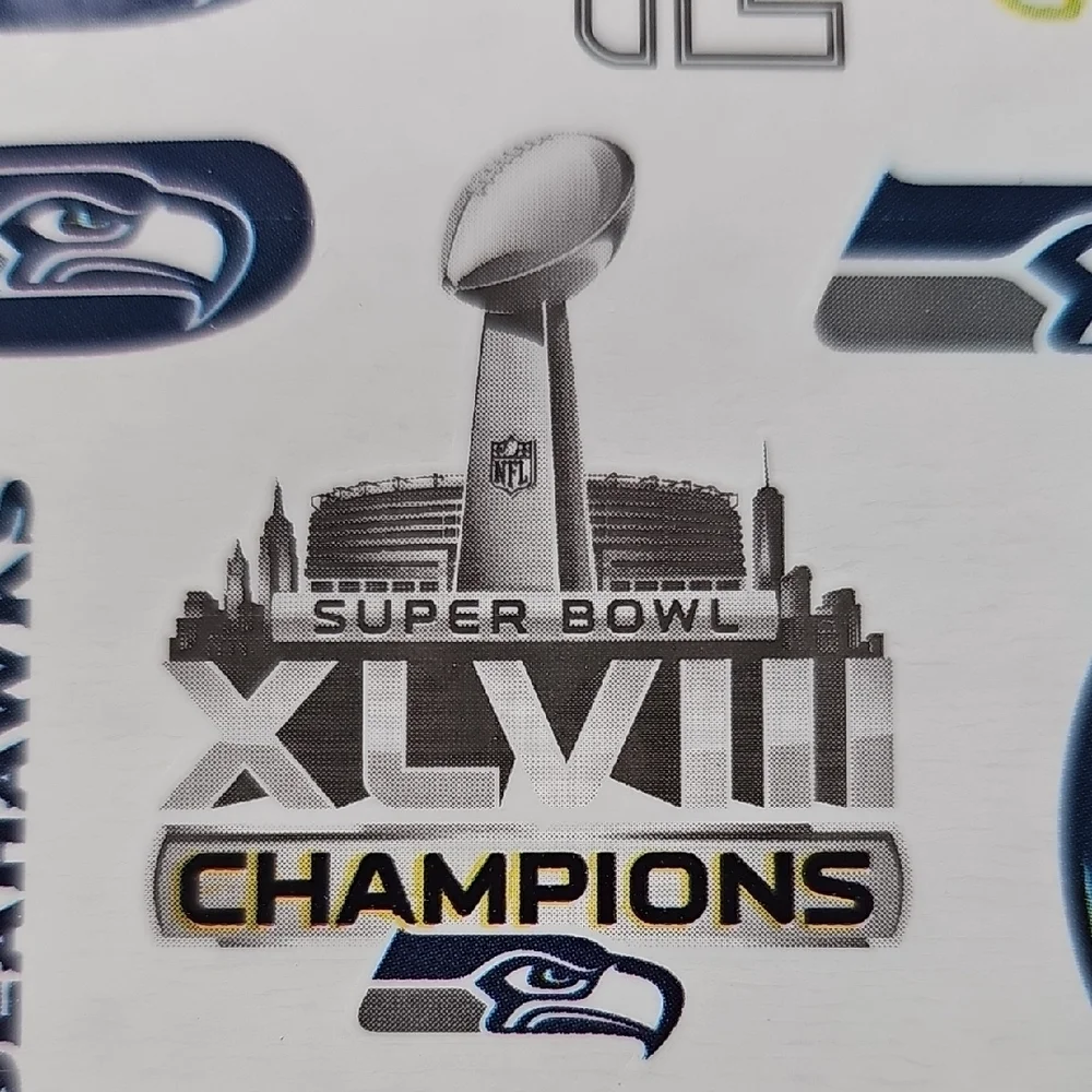 NFL Seattle Seahawks Superbowl Champs 10 Waterless Tatoos X5 Cards